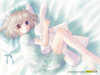 Girl cat bed pajamas smile - a cat free wallpaper