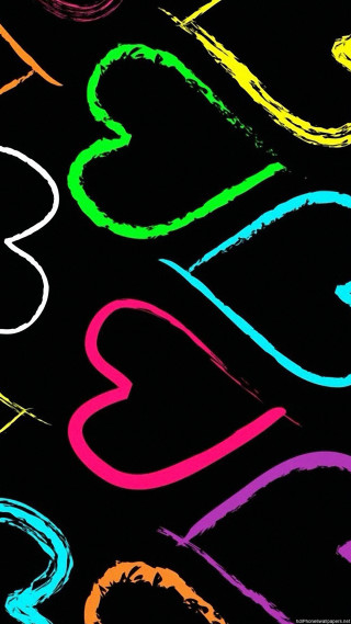 Black background colorful numbers marker - free neon wallpaper for mobile
