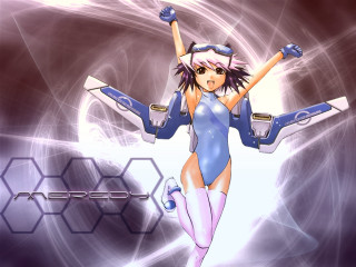 Woman flying space cyberpunk anime - leg free wallpaper