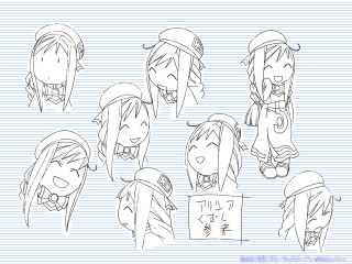 Anime girls group blue background 3 - a drawing of a group free wallpaper