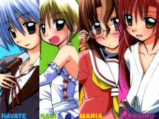 Three anime characters glasses colorful - colored free wallpaper