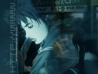 Man woman cityscape hologram schooluniform - a cityscape free wallpaper