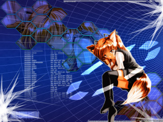 Fox blue background honeycomb fence - a fox free wallpaper