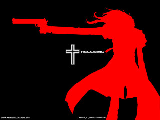 Woman gun cross red silhouette - a cross free wallpaper