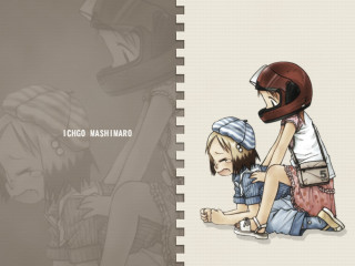 Girl boy neoexpressionism manga yayoi - his head and a helmet free wallpaper