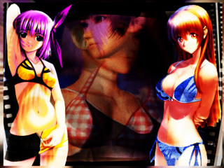 Anime girls bikinis neogeo clarity - a couple of anime girls free wallpaper