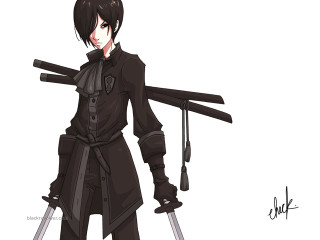 Gothic hero sword suit tie - a drawing of a person free wallpaper