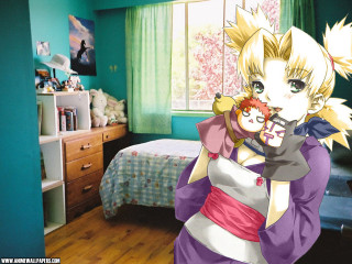 Surprised woman doll bedroom blonde - a doll free wallpaper