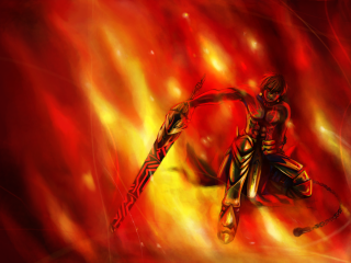 Fire suit sword flame fantasy - dark fantasy art free wallpaper