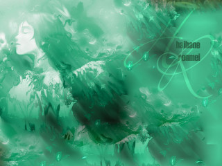 Woman green background white bubble - balcomb greene free wallpaper