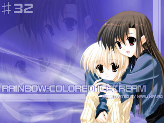 Anime couple hug purple background 2 - ice cream free wallpaper