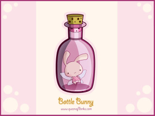 Bunny bottle pink bubbles crown - a bottle free wallpaper