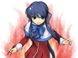 Girl long hair blue bow - a wand free wallpaper