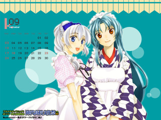 Anime calendar two girls 1999 - cover free wallpaper