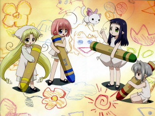 Anime girls giant pencil child 2 - a childs drawing free wallpaper