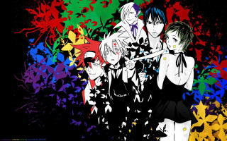 Anime characters colorful background paint - free flowers wallpaper for desktop