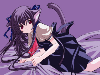 Girl cat ears bed anime - a cat ear free wallpaper for desktop