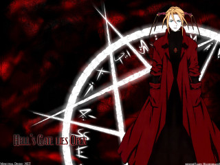 Blonde anime boy red coat - white number free wallpaper