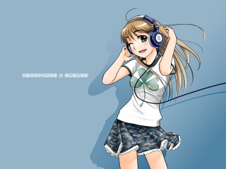 Girl headphones white shirt anime - headphone free wallpaper for desktop