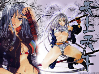 Woman sword tree manga bikini - a short skirt holding free wallpaper for desktop
