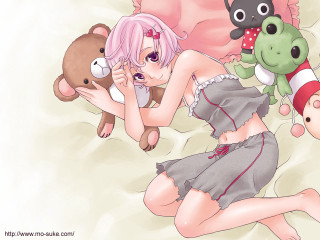 Woman bed stuffedanimals anime kikukawa - a short skirt free wallpaper for desktop