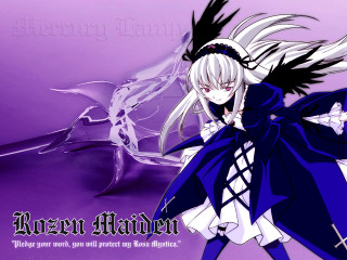 White haired anime gothic wings 3 - black wing free wallpaper