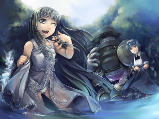 Woman boat robot fantasy anime - a man in a boat free wallpaper