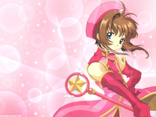 Pink dress magical girl wand - magical realism free wallpaper for desktop