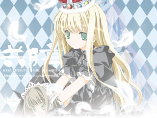 Girl crown cat blue checkered - a crown free wallpaper
