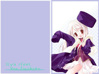 Purple dress hat anime illyasviel - a blue border free wallpaper for desktop