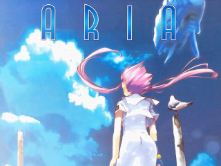 Pink hair girl blue sky 2 - above her free wallpaper