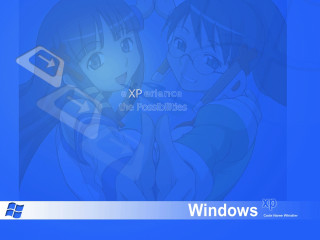 Blue anime characters xp logo - excessivism free wallpaper for desktop