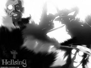 Black white two people demon - a hat and glasses free wallpaper