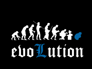 Evolution silhouette precisionism conceptart ufotable - a white text free wallpaper for desktop