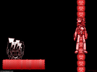 Red black person sticker screenshot - back side free wallpaper for desktop