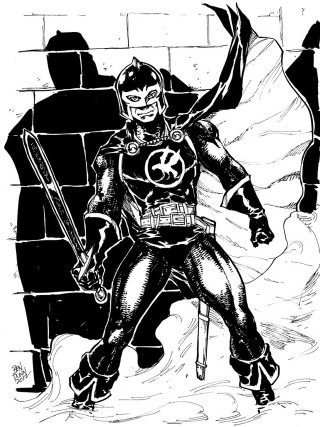 Black white drawing man costume - free sci-fi wallpaper for mobile