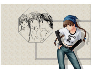 Girl braid denim shimazu yoshino - a skull free wallpaper