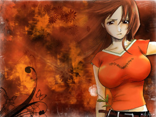 Girl fire autumn vines anime - a fire background free wallpaper