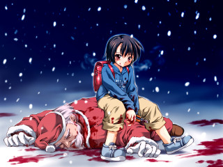 Boy snow dead body blood - a backpack free wallpaper