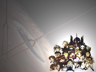 Anime characters wall clock space - a clock in the background free wallpaper