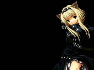 Anime girl blonde cat ears - long blonde hair free wallpaper