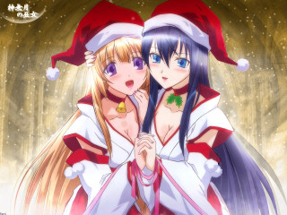 Anime girls christmas costumes deer - the other looking free wallpaper for desktop