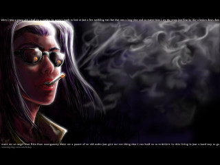 Eldritch woman smoke glasses dark - her mouth and a cigarette free wallpaper