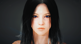 Eve ryder blue eyes long - realistic shaded perfect face free wallpaper