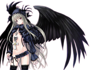 Gothic woman black wings black - black wing free wallpaper for desktop