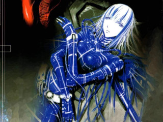 Woman blue red spider cyberpunk - yukito kishiro free wallpaper for desktop