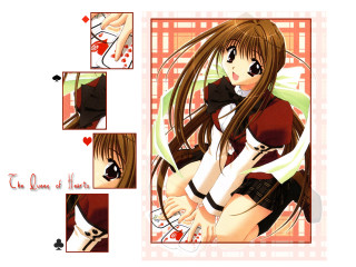 Girl red shirt black shorts - tarot card free wallpaper