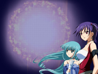 Anime two girls blue hair - two anime character free wallpaper for desktop
