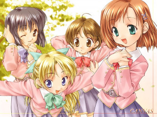 Pink girls tree manga school - a group of girls free wallpaper for desktop