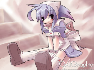 Cartoon girl bluehair purpleoutfit couch - a purple outfit free wallpaper for desktop